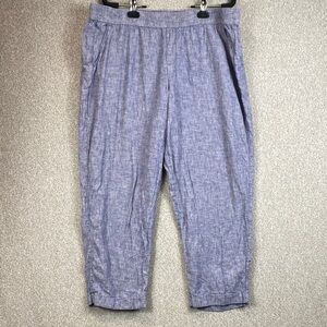 Sonoma pull in trouser pants XL ocean blue linen blend comfy casual cropped